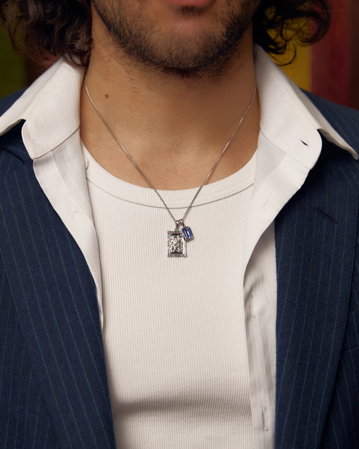 St George frame x Sapphire stone stack - Silver