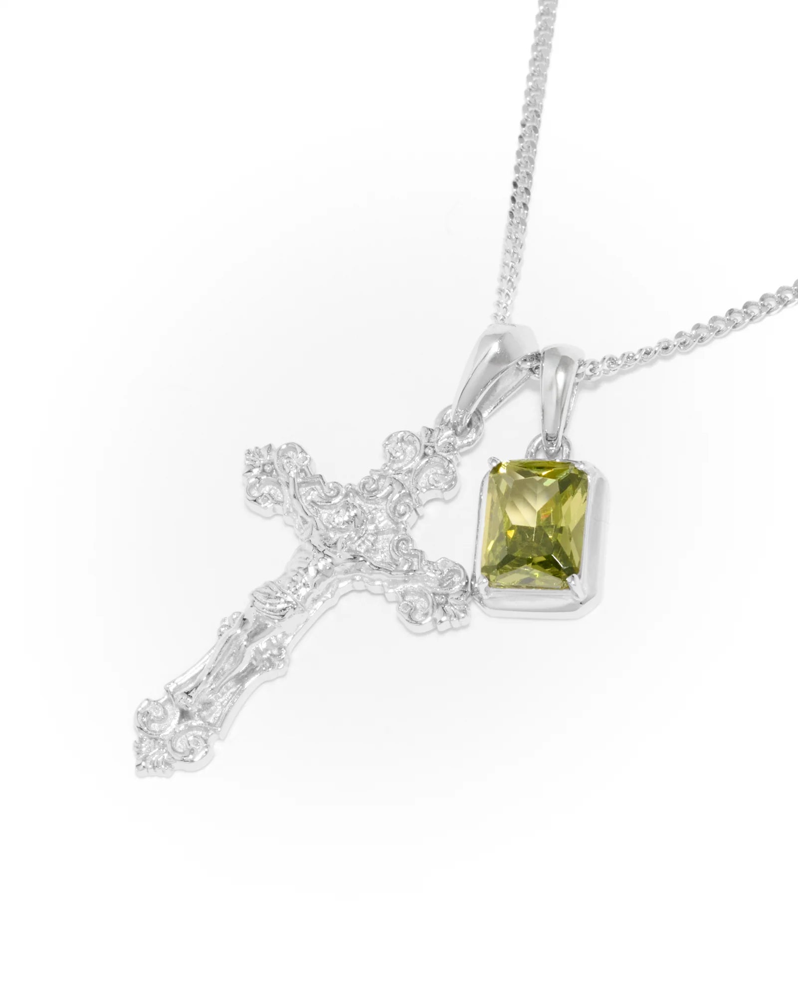Motif Crucifix x Mediterranean Olive stone stack - Silver