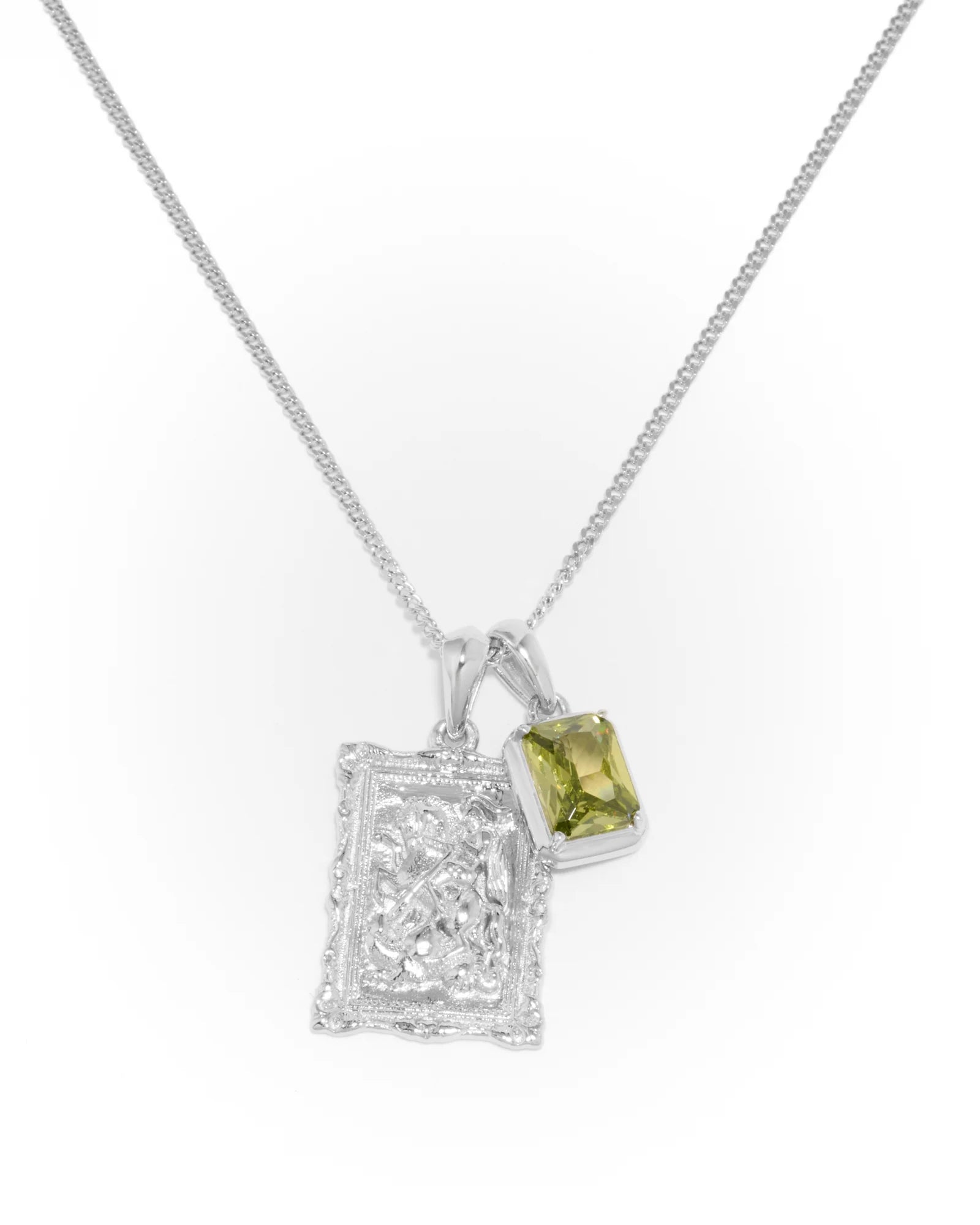 St George frame X Mediterranean Olive stone stack - Silver