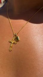 Motif Crucifix x Mediterranean Olive stone stack - Gold