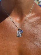 St George frame x Sapphire stone stack - Silver