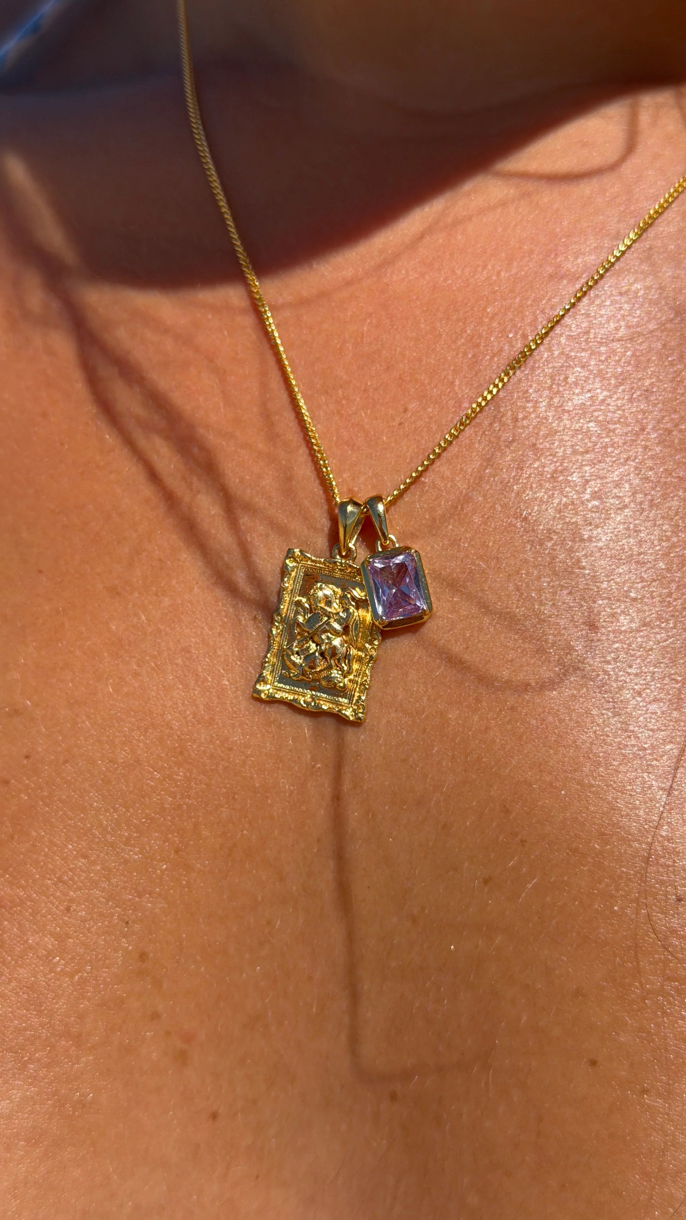 St George frame x Lavender stone stack - Gold