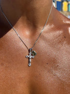 Motif Crucifix x Mediterranean Olive stone stack - Silver