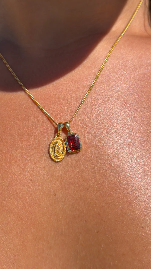Mini Guadalupe x Lisbon red stone stack - Gold
