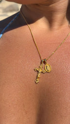 Motif Crucifix x Mini Guadalupe - Gold