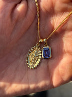 Our Lady of Guadalupe X Sapphire stone - Gold