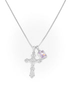 Motif Crucifix x Lavender stone stack - Silver