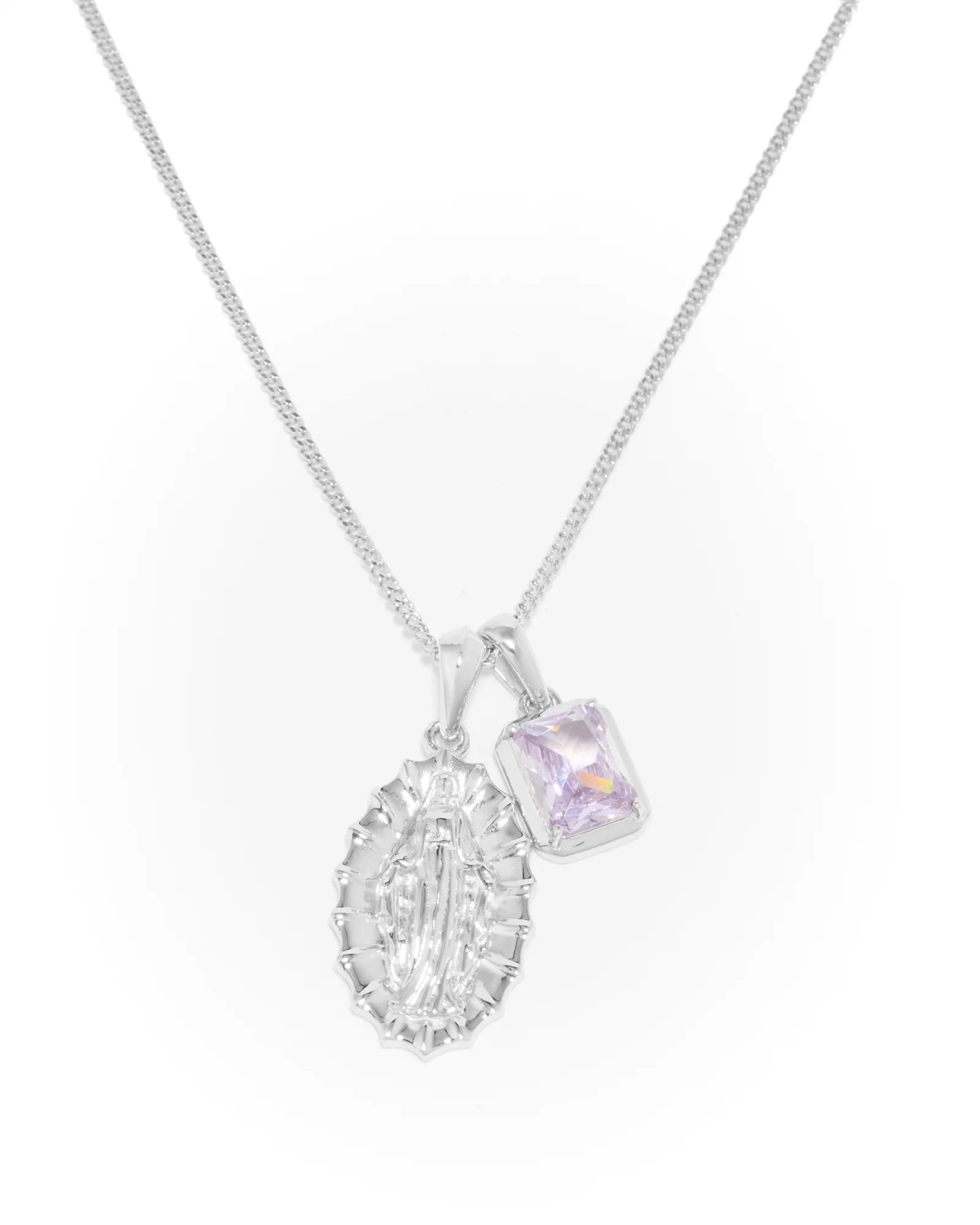 Our Lady of Guadalupe x Lavender stone stack - Silver
