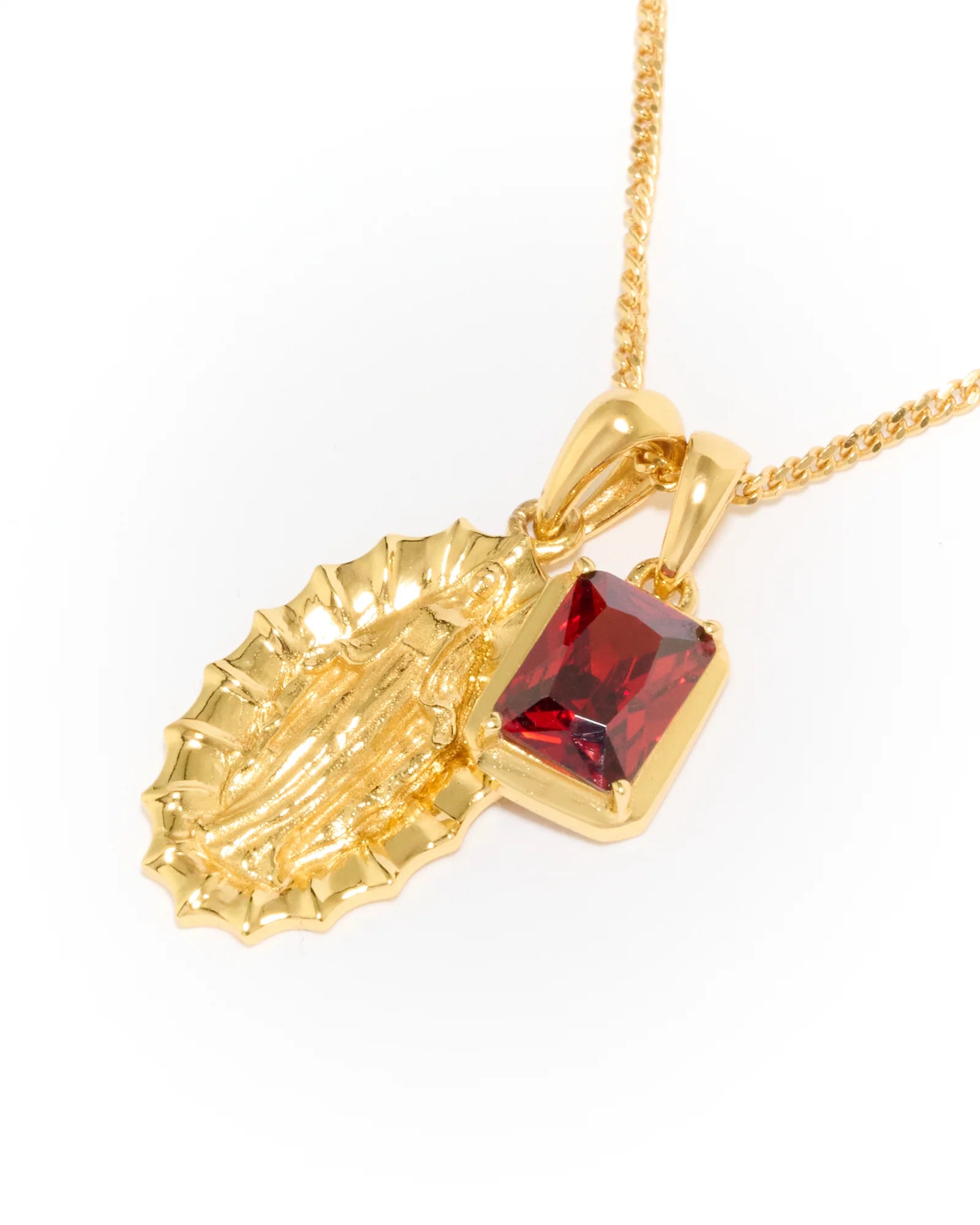 Our Lady of Guadalupe x Lisbon red stone stack - Gold