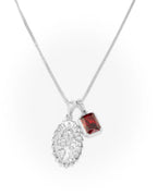 Our Lady of Guadalupe x Lisbon red stone stack - Silver