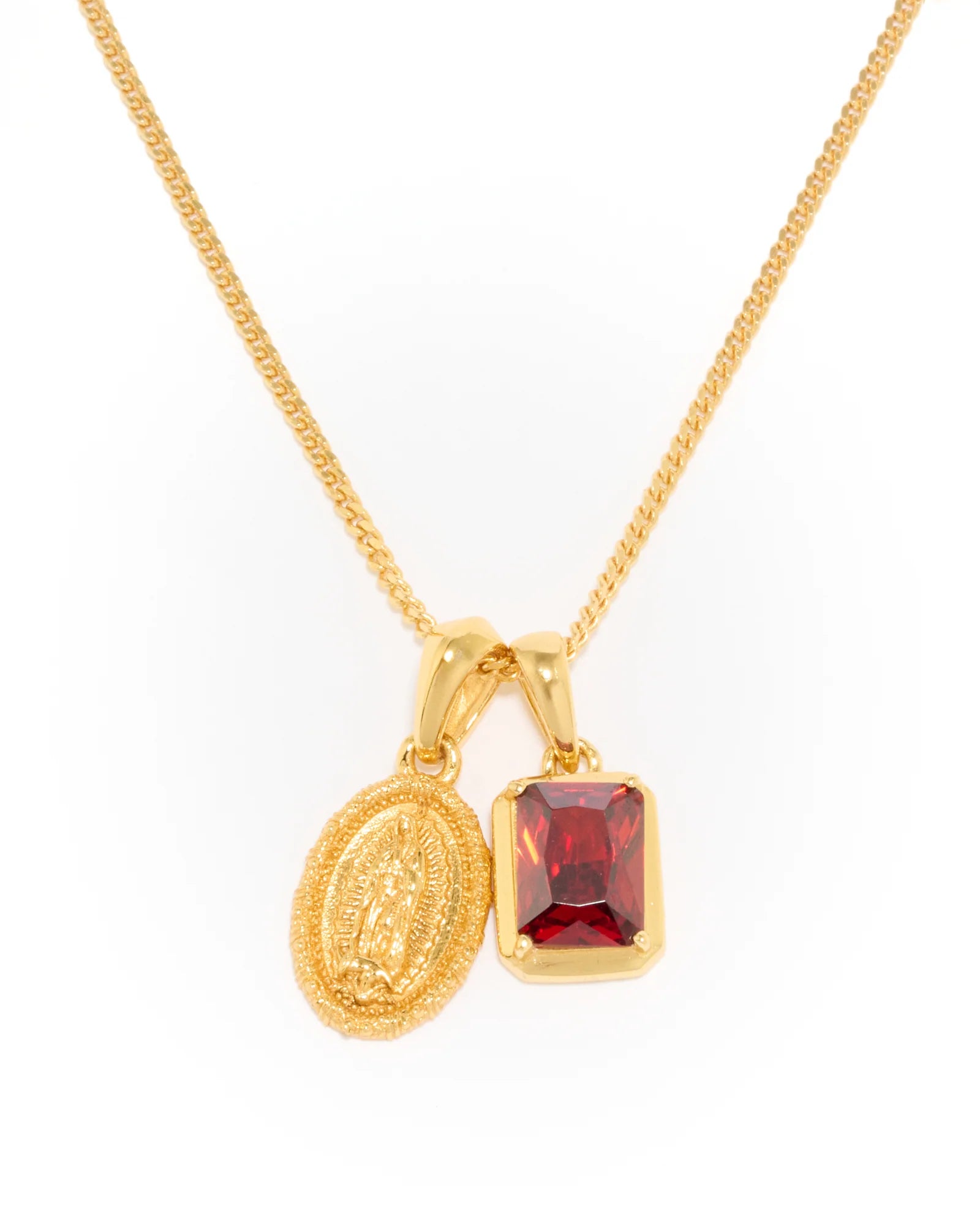 Mini Guadalupe x Lisbon red stone stack - Gold
