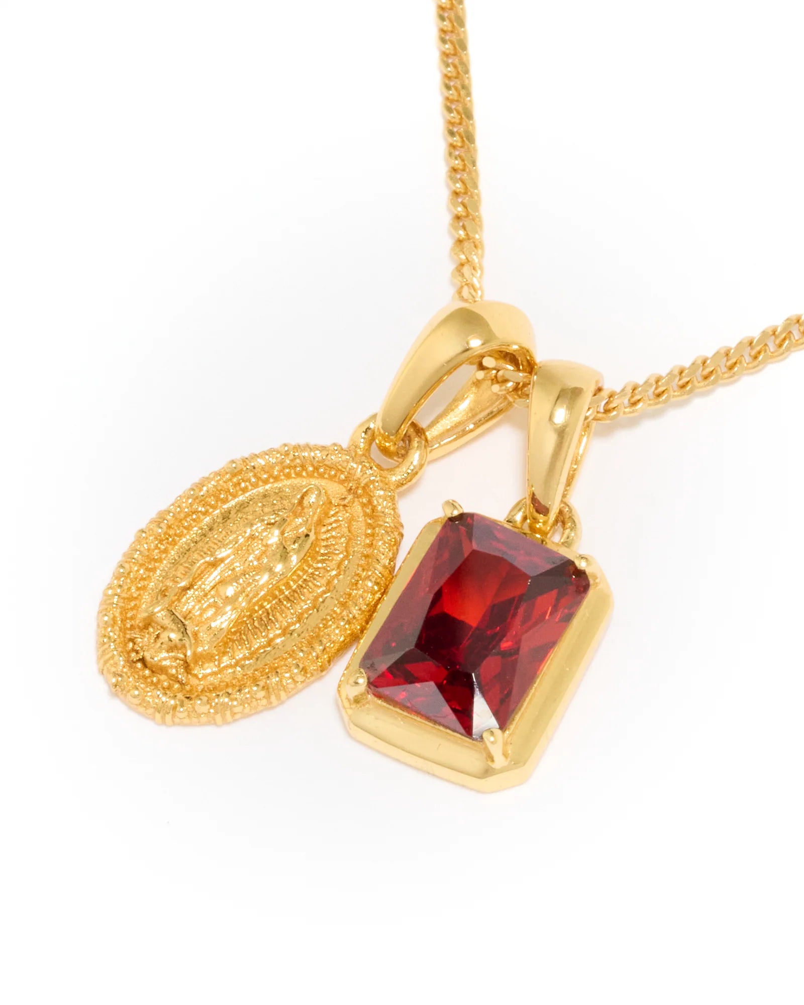 Mini Guadalupe x Lisbon red stone stack - Gold