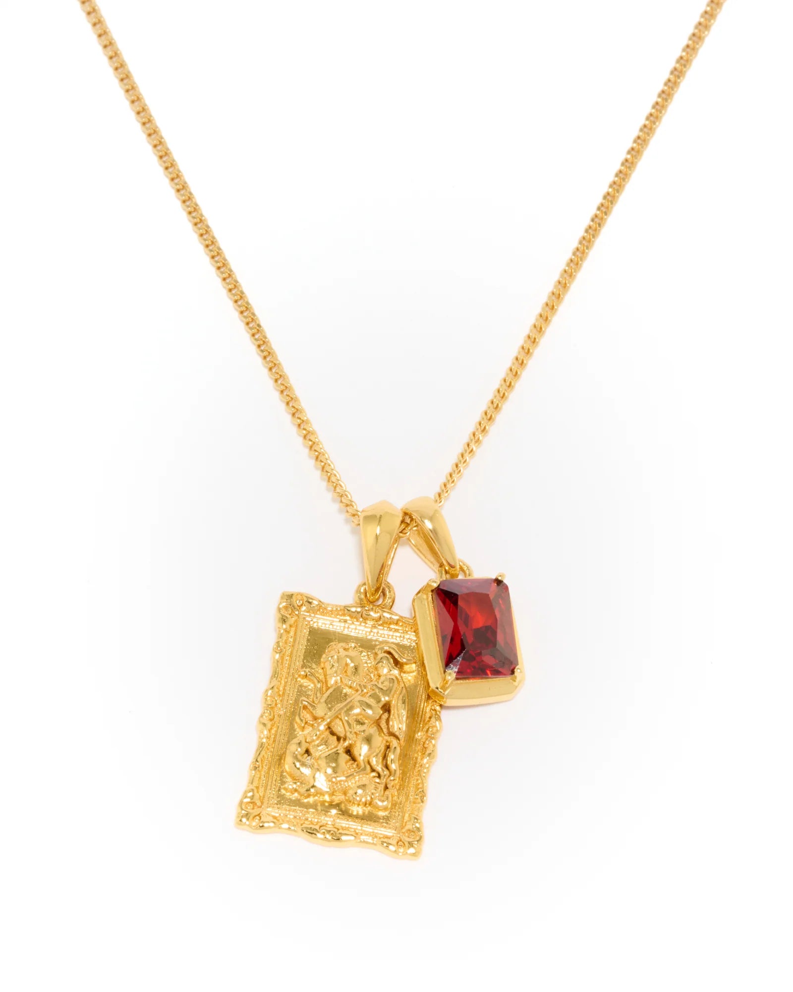 St George frame x Lisbon red stone stack - Gold