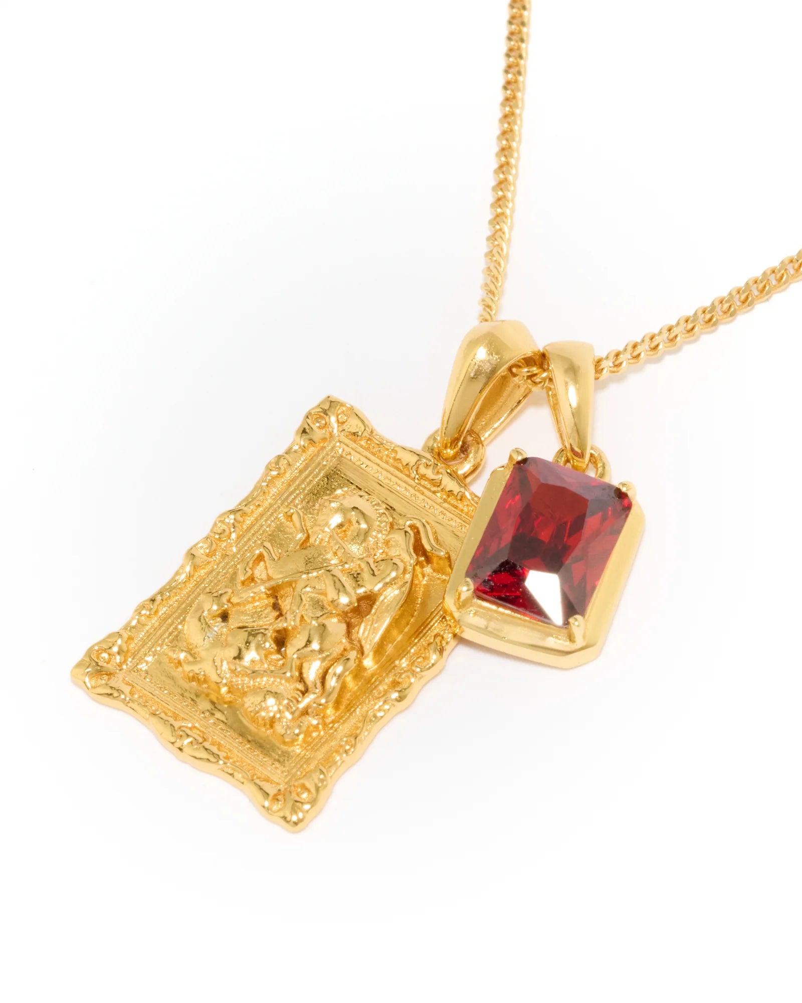 St George frame x Lisbon red stone stack - Gold