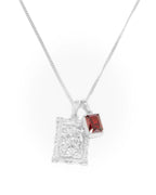 St George frame x Lisbon red stone stack - Silver