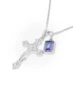 Motif Crucifix x Sapphire sea stone stack - Silver