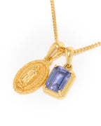Mini Guadalupe x Sapphire stone stack - Gold