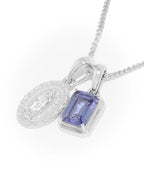 Mini Guadalupe x Sapphire stone stack - Silver