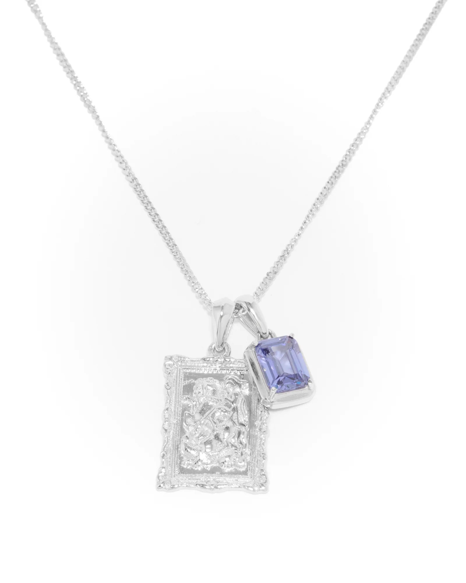 St George frame x Sapphire stone stack - Silver