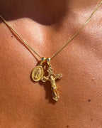 Motif Crucifix x Mini Guadalupe - Gold